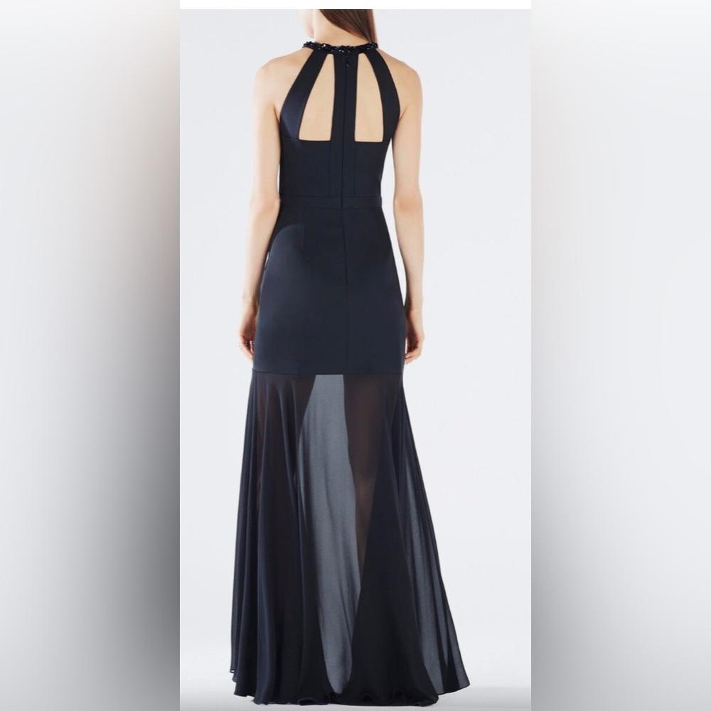 $448 NWT BCBG MaxAzria Leonora Black Floor length Dress Sz 0 - Picture 2 of 10
